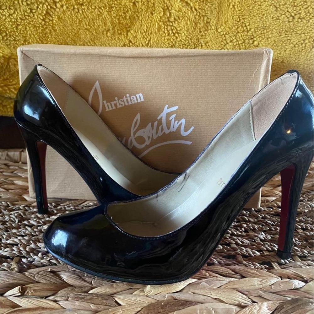 Louboutin size 41, black satin